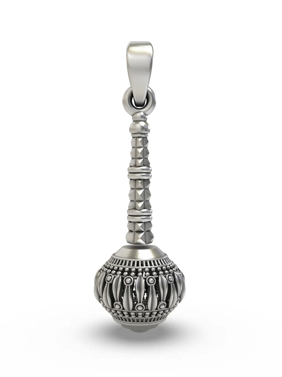 Hanuman Gada Sterling Silver Pendant