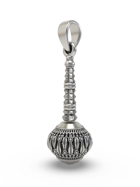 Hanuman Gada Sterling Silver Pendant