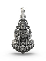 Seated Goddess Lakshmi Temple Silver Pendant