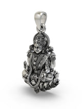 Seated Goddess Lakshmi Temple Silver Pendant