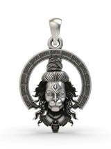 Lord Hanuman Sterling Silver Pendant with Siya Ram Mantra