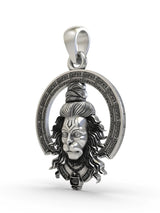 Lord Hanuman Sterling Silver Pendant with Siya Ram Mantra