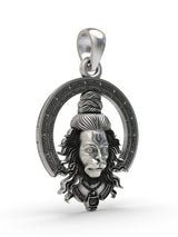 Lord Hanuman Sterling Silver Pendant with Siya Ram Mantra