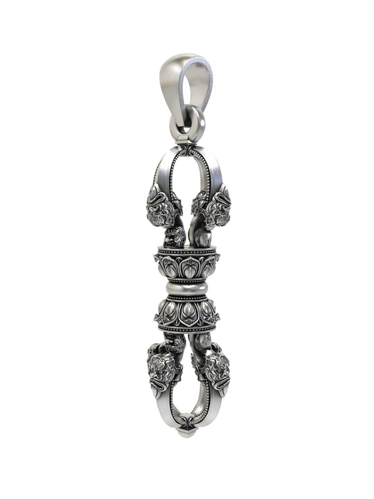 Tibetan Vajra Dorje Sterling Silver Pendant