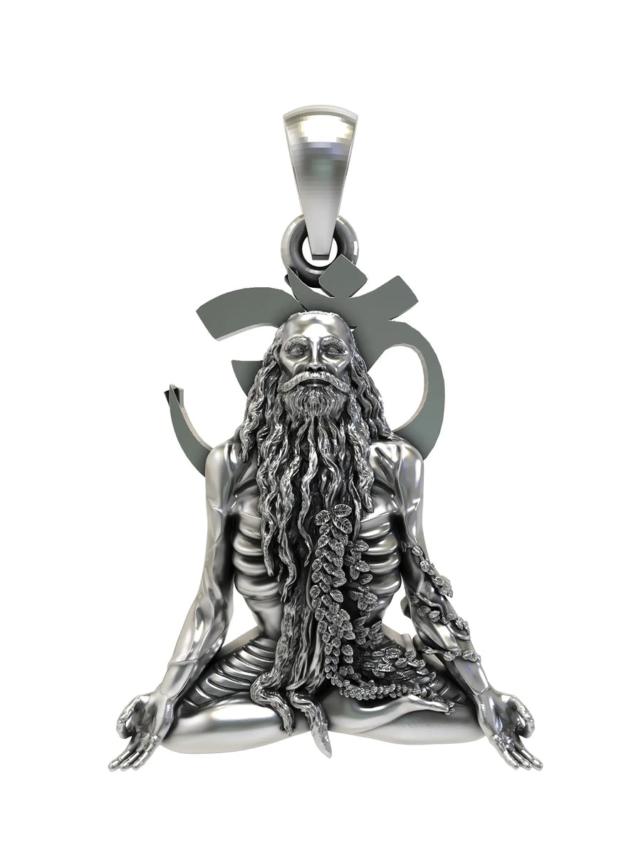 Guru Shri Siddhanath Jai Girnari Sterling Silver Pendant