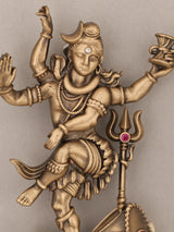 Nataraja Dancing Shiva on Damru Brass Brooch