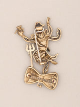Nataraja Dancing Shiva on Damru Brass Brooch
