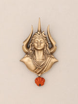 Adiyogi Shiva Trishul and Rudraksha Brass Brooch