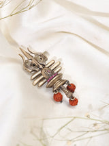 Shiva Linga Trishul and Rudraksha Brass Brooch