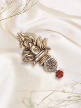 Shiva Linga Om Trishul Rudraksha Brass Brooch