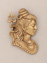 Adiyogi Shiva Trishul Bust Brass Brooch