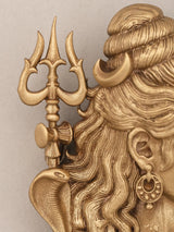 Adiyogi Shiva Trishul Bust Brass Brooch