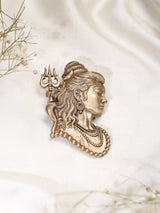 Adiyogi Shiva Trishul Bust Brass Brooch