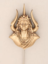 Adiyogi Shiva Trishul Brass Lapel Pin Necklace