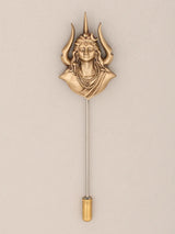 Adiyogi Shiva Trishul Brass Lapel Pin Necklace