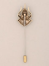 Adiyogi Shiva Trishul Brass Lapel Pin Necklace