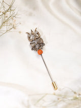 Shiva Trishul and Damru Brass Rudraksha Lapel Pin
