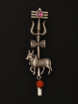 Shiva Trishul Tripundra Rudraksha Brass Lapel Pin