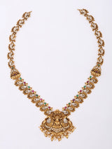 Temple Brass Haram Necklace and Earrings Set