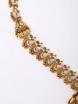 Temple Brass Haram Necklace and Earrings Set