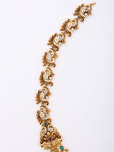 Temple Brass Haram Necklace and Earrings Set