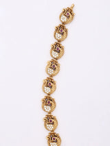 Goddess Lakshmi Temple Brass Haram Necklace and Earrings Set