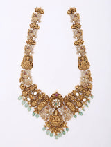 Antique Finish Temple Haram Necklace and Earrings Set