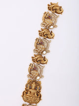 Antique Finish Temple Haram Necklace and Earrings Set