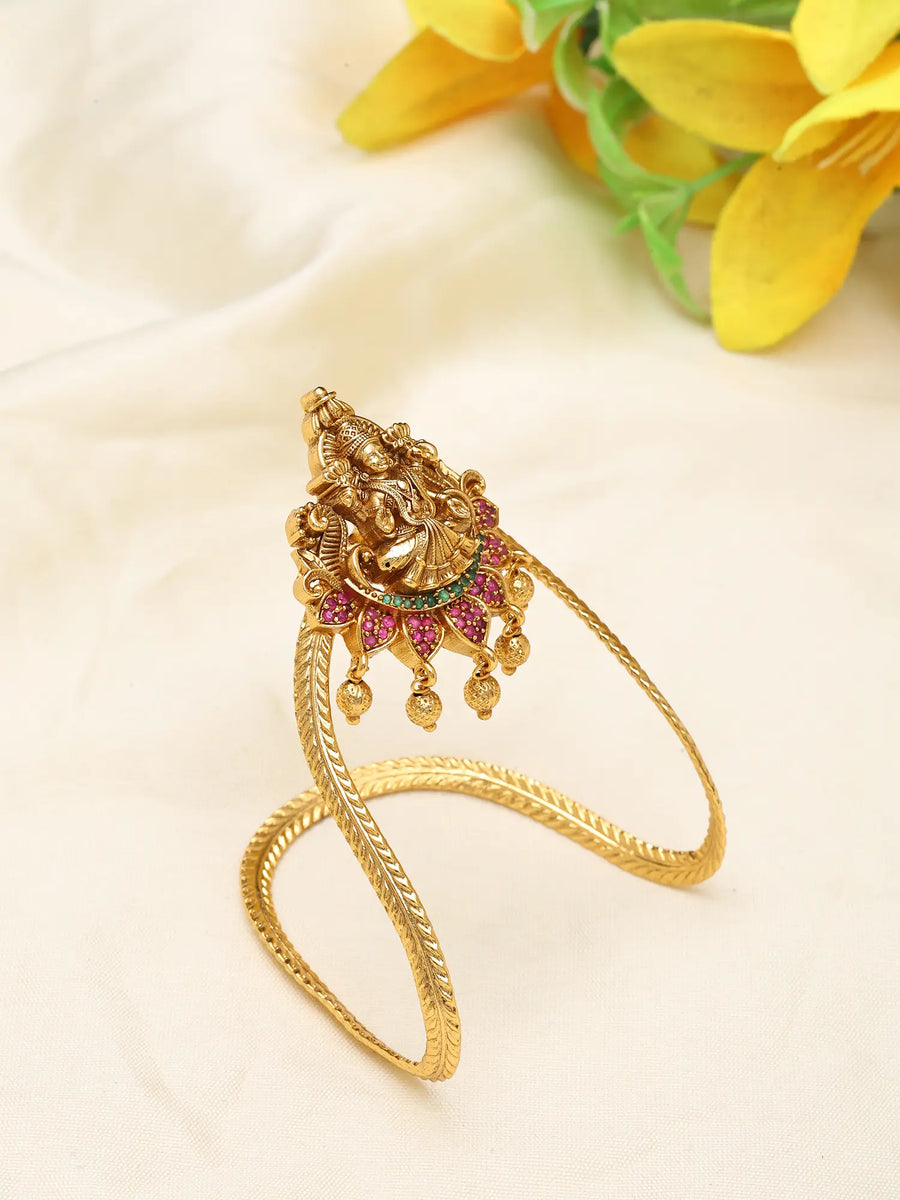 Goddess Lakshmi Temple Brass Vanki Armlet for Kids