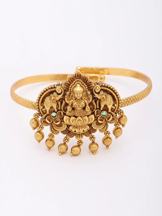 Goddess Lakshmi Brass Adjustable Armlet Baju Band