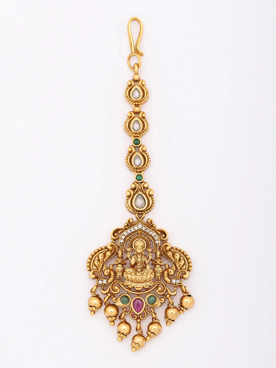 Goddess Lakshmi Temple Brass Maang Tikka