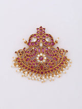 Pearl Drop Stone Studded Brass Bun Billai Juda Pin
