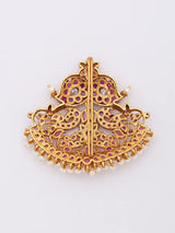 Pearl Drop Stone Studded Brass Bun Billai Juda Pin