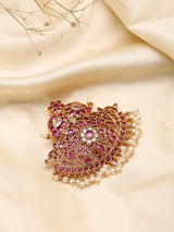 Pearl Drop Stone Studded Brass Bun Billai Juda Pin