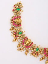 Lord Ganesha Temple Brass Necklace and Earrings Set