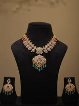 Polki Kundan Stone Studded Necklace and Earrings Set