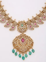 Polki Kundan Stone Studded Necklace and Earrings Set
