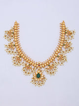 Polki Kundan Pearl Drop Necklace and Earrings Set