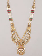 Kundan Studded Rajwadi Rani Haar Set with Chandbali Earrings