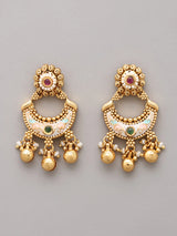 Kundan Studded Rajwadi Rani Haar Set with Chandbali Earrings