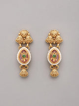 Kundan Leaf Choker Necklace and Earring Set in Brass