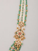 Layered Kundan Ghungroo Rani Haar Necklace Set in Brass