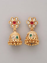 Layered Kundan Ghungroo Rani Haar Necklace Set in Brass