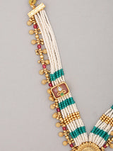 Kundan Temple Beaded Multi Strand Necklace and Earrings Set