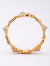 Kundan Meenakari Peacock Openable Brass Bangles Pair