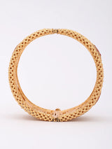 Kundan Stone Studded Rajwadi Openable Brass Bangles (Pair)
