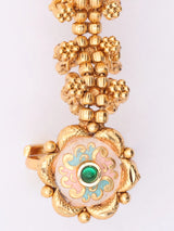 Peacock and Floral Brass Adjustable Double Finger Ring