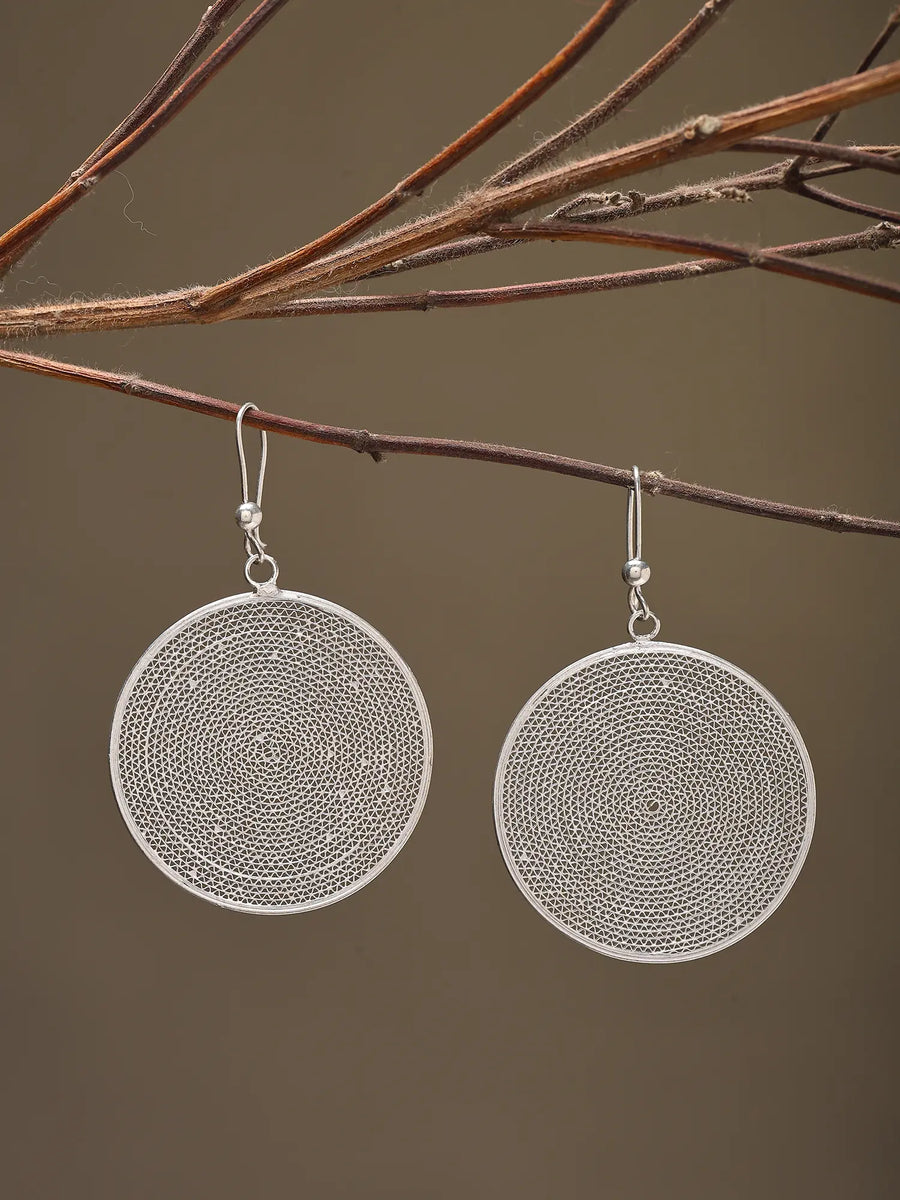 Handcrafted Tarakasi Filigree Sterling Silver Earrings