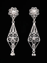 Cuttack Tarakasi Filigree Sterling Silver Flower Earrings