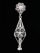 Cuttack Tarakasi Filigree Sterling Silver Flower Earrings